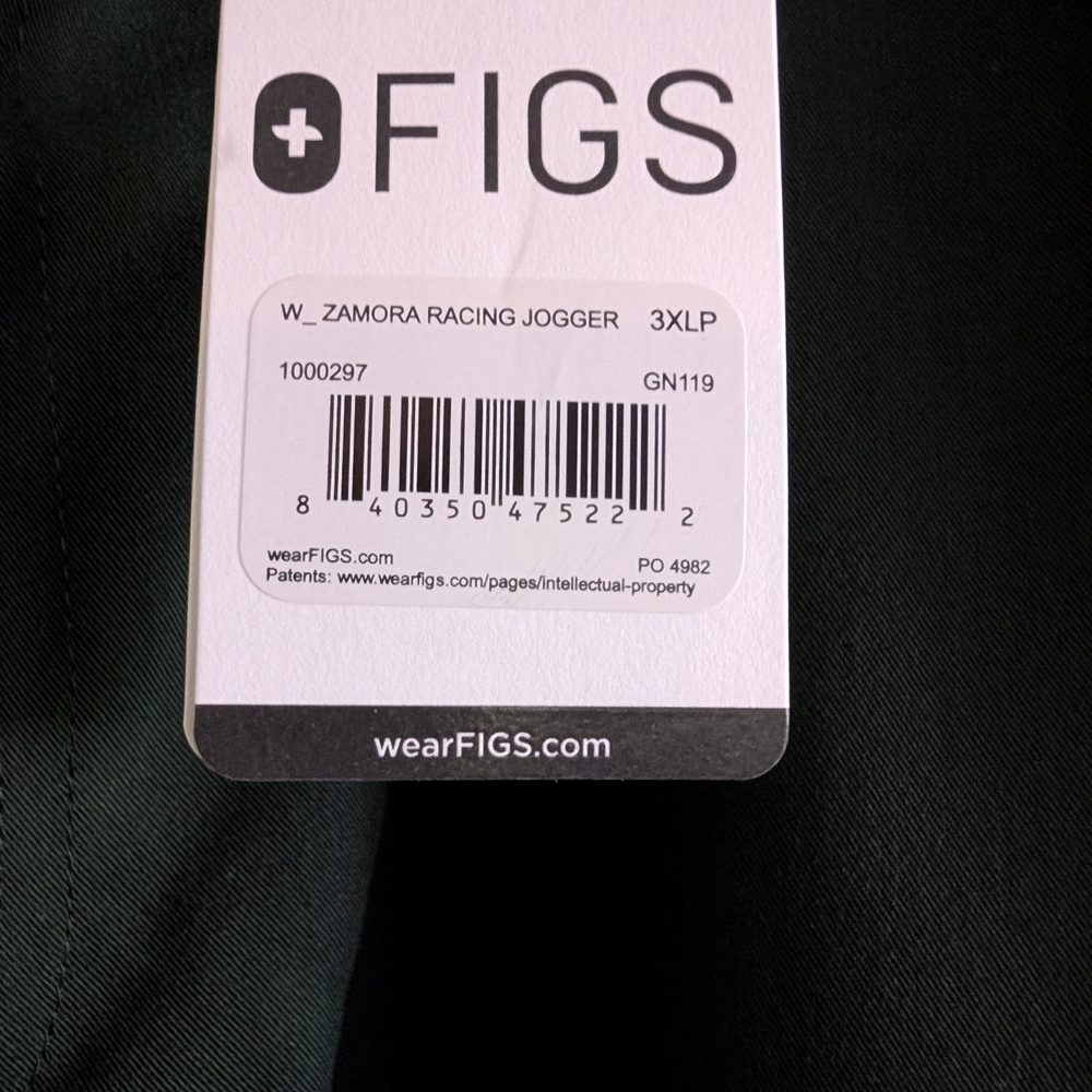 FIGS Women's Zamora Racing Jogger Scrubs In Green SIZE 3XL Petite - Picture 2 of 4